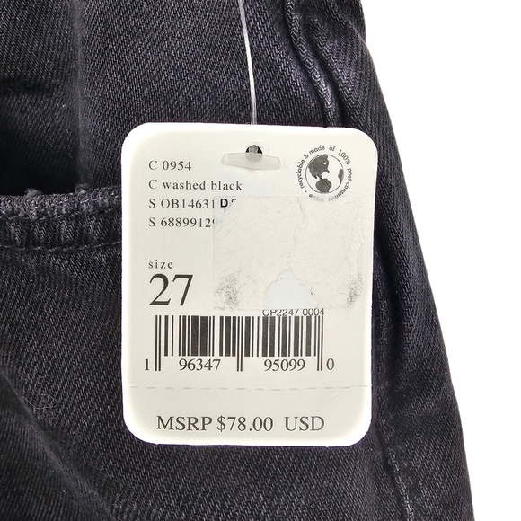 Free People Maggie Mid Rise Straight Leg Jeans in Black NWT - Picture 5 of 11